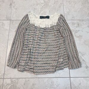 Free- Free people Lace Trim bohemian blouse